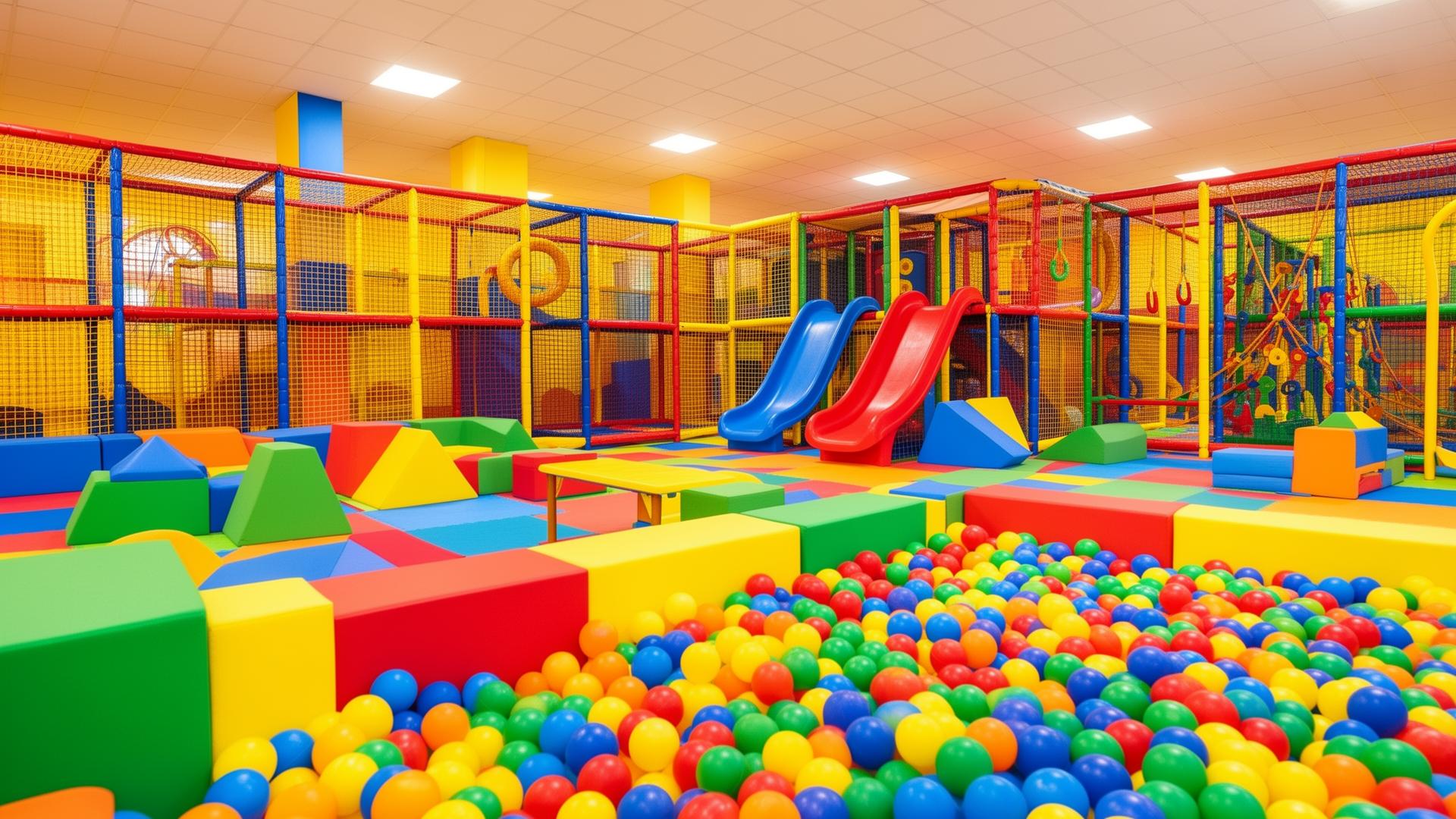 Bright, colorful indoor soft-play centre